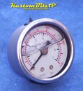 Fuel gauge - Oil filled fuel pressure gauge - Mechanical 7 PSI range for Carburettor Engines