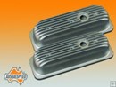 Chevy V6 Finned Valve Covers - RAW shot blasted Alloy - Old Skool Look